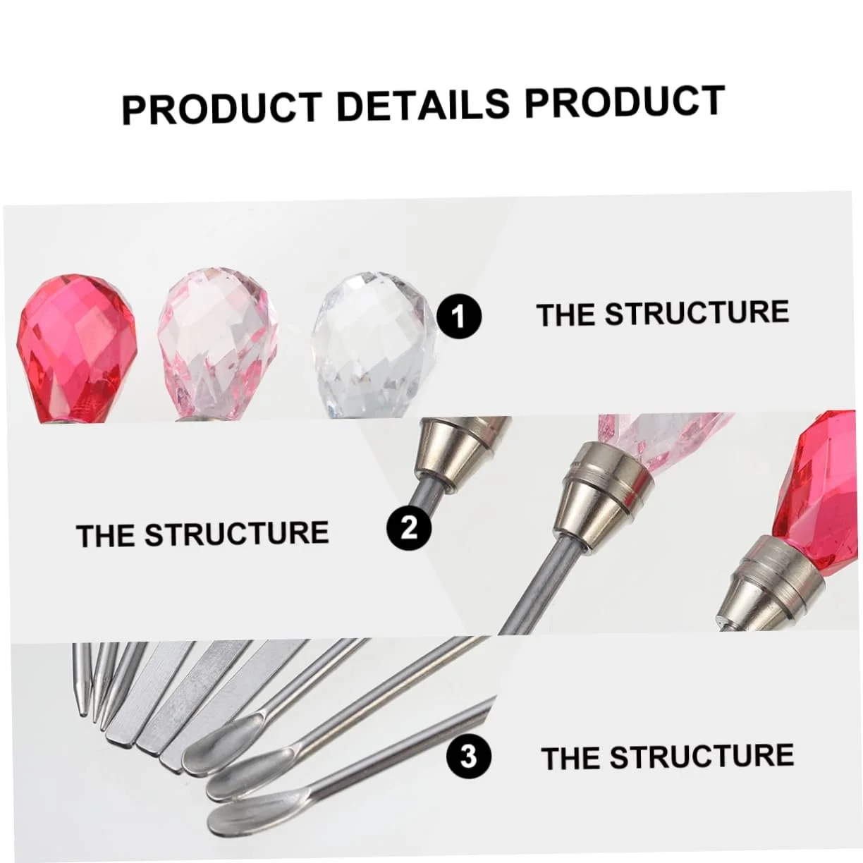 Палочка для размешивания Healvian Colour Rubber Набор для ногтей Палочка для размешивания ногтей Держатель для лака для ногтей Ювелирные изделия Стразы Триммер для ногтей на ногах Пигментная палочка для размешивания Ложка для смешивания Сделано из смолы Форма Клей Многоразовый, фото №3