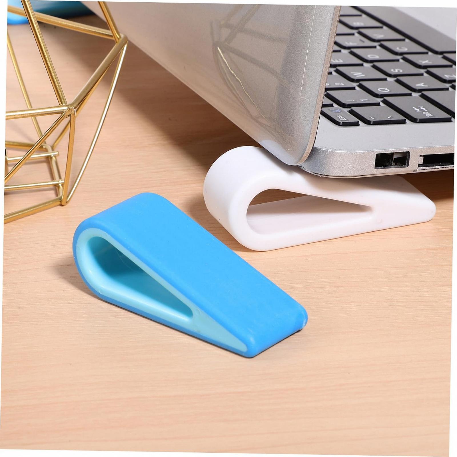 Підставка для ноутбука Gatuida (4 шт.) Пластикова з організацією кабелів Нековзна Ергономічний нахил для охолодження та комфортного набору тексту для ноутбука, фото №3