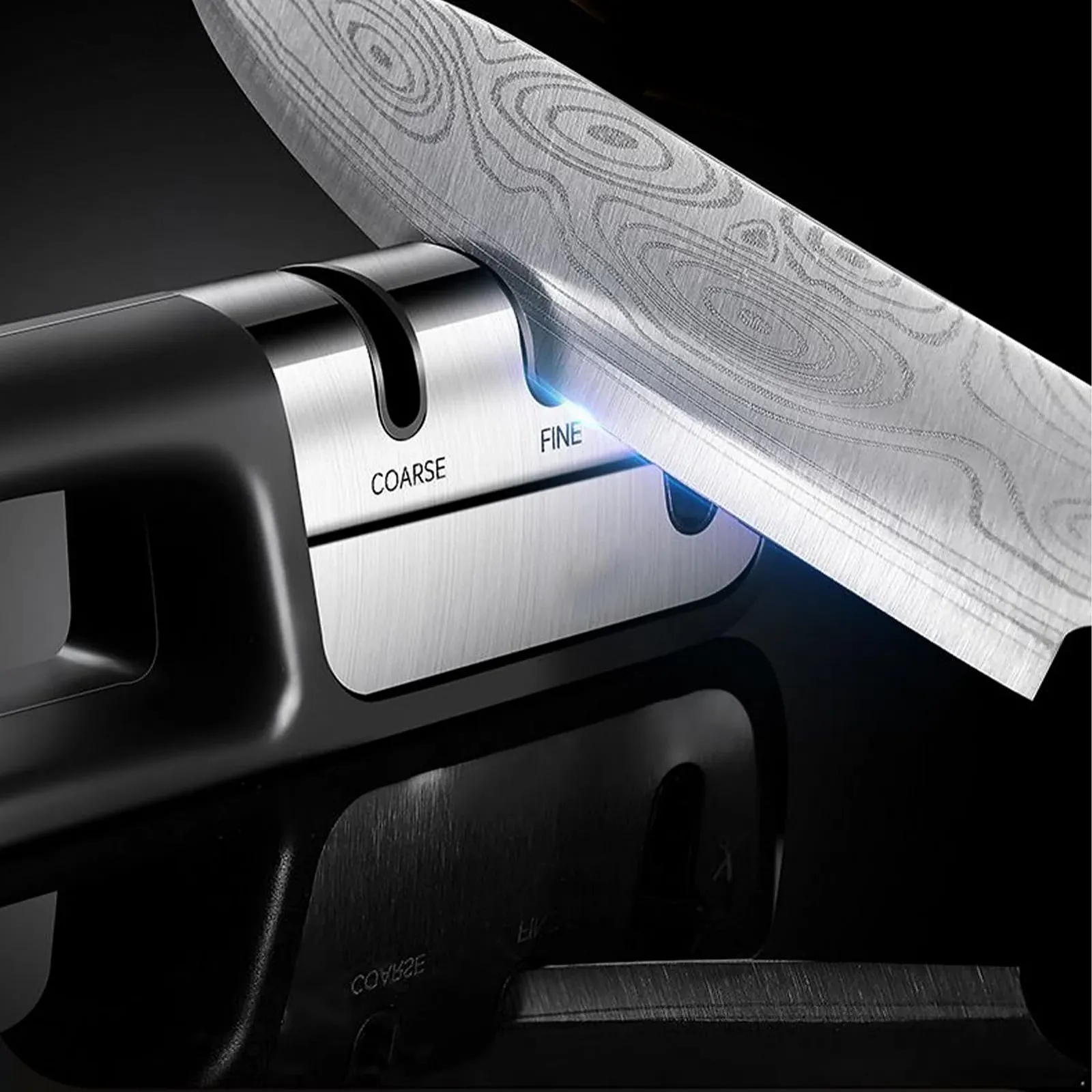 Точилка для кухонних ножів 3-ступінчаста ручна професійна, фото №6