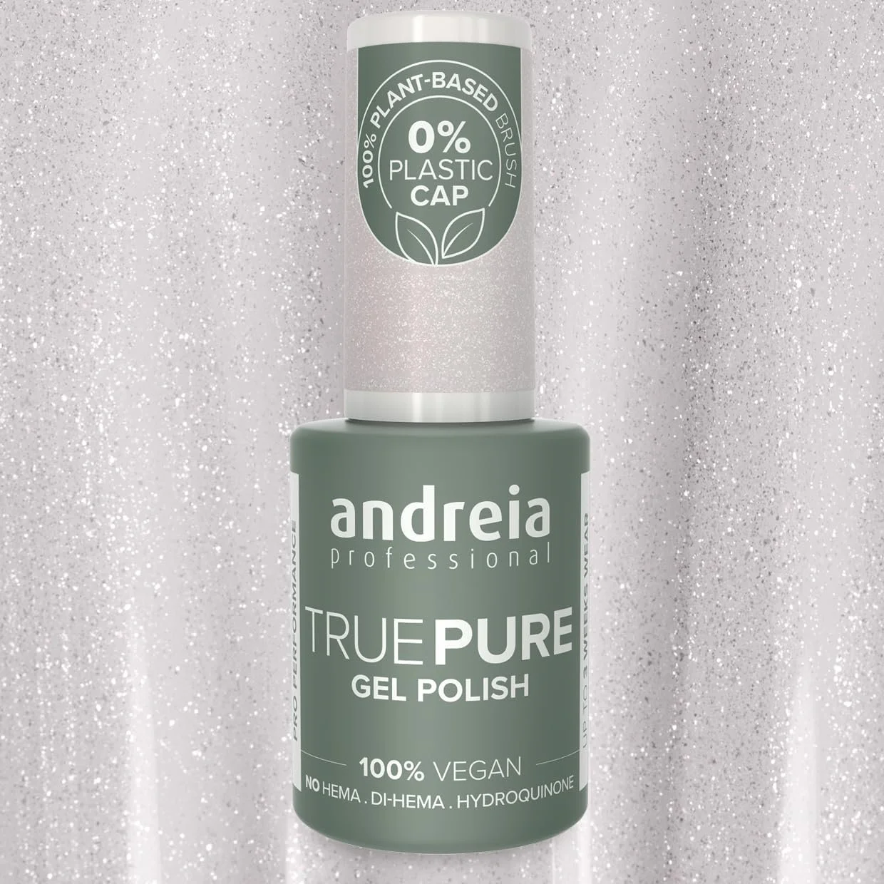Гель-лак Andreia True Pure T03 Белый с блестками, фото №4 Гель-лак Andreia True Pure T03 Белый с блестками, фото №4
