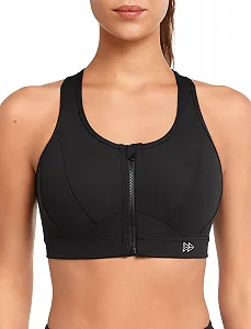 Спортивный бюстгальтер Yvette Strong Hold Front Closure Large Size Mesh Racer Back для бега, джоггинга, верховой езды - Фото 1