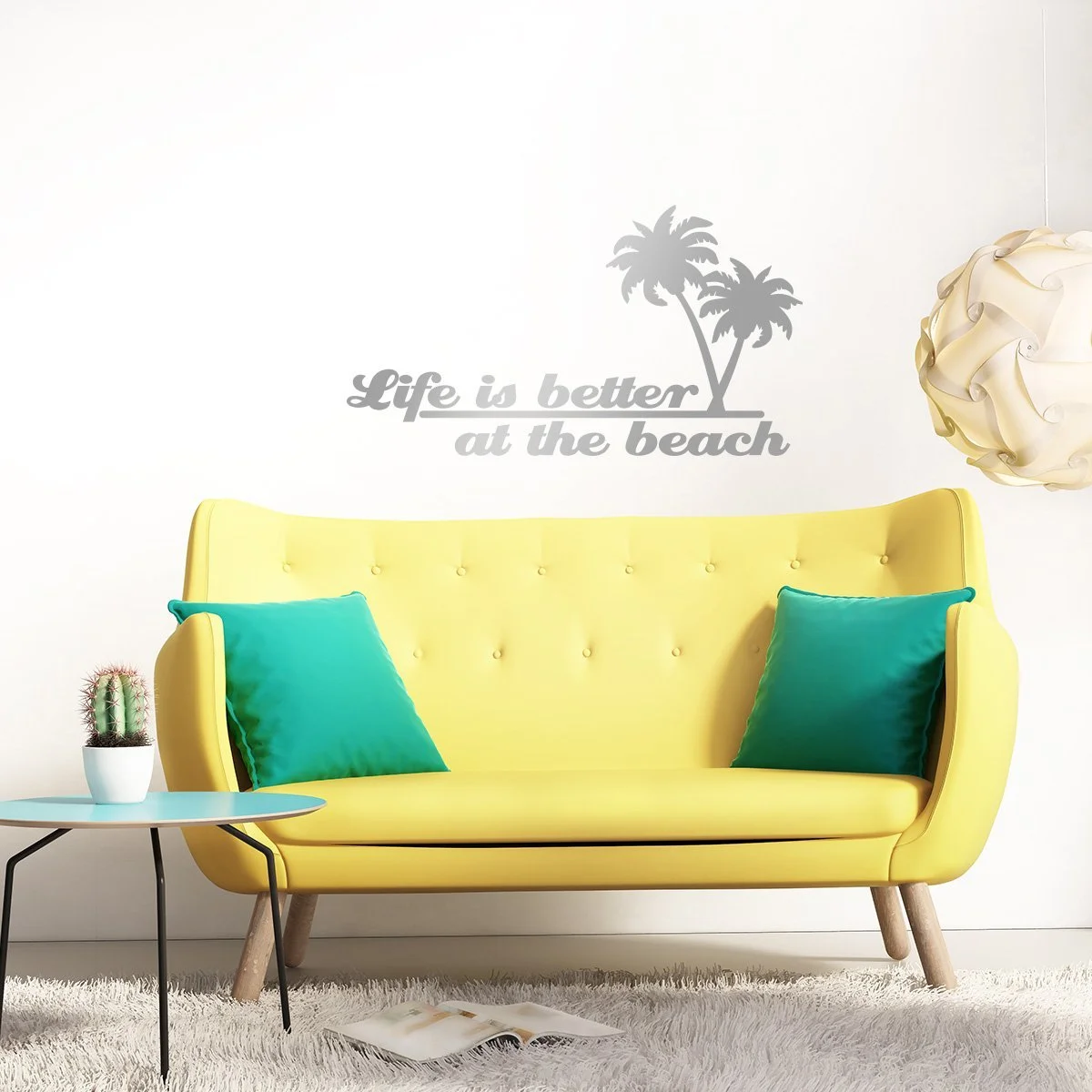Наклейка на стену Life is Better at the Beach 50 x 27 см Серебристый, фото №2