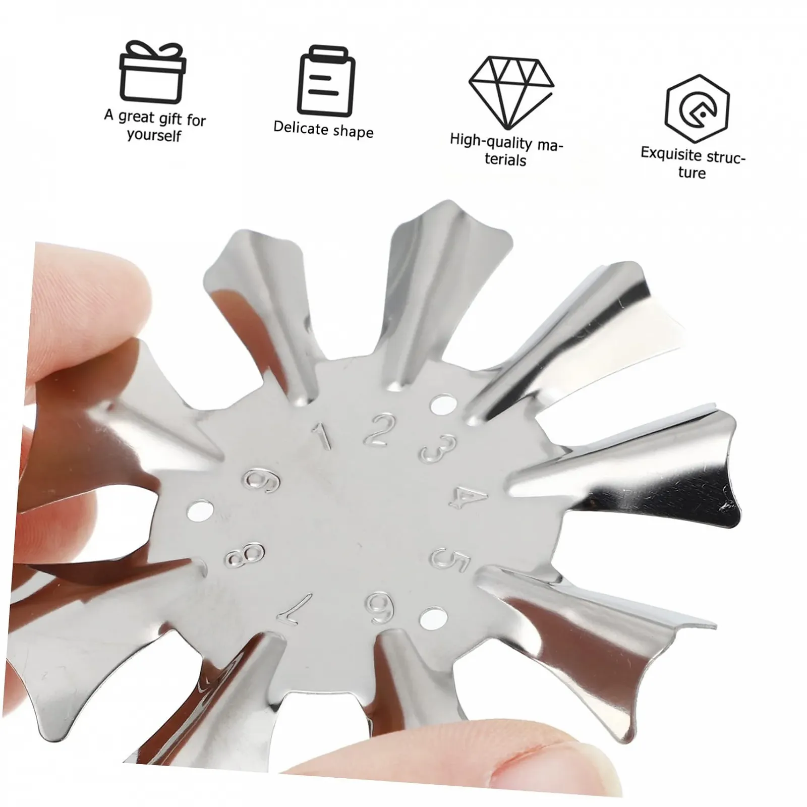 Набор для маникюра PACKOVE 7 шт. Металлические шаблоны для ногтей Серебристый, фото №5 Набор для маникюра PACKOVE 7 шт. Металлические шаблоны для ногтей Серебристый, фото №5