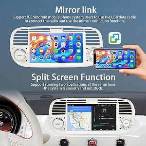 Штатная автомагнитола Podofo для Fiat 500 2007-2015 / 7" / Сенсорная / 2/32Гб / Android 13 / Bluetooth / WI-FI / GPS / USB synthetic.ua - Фото 1