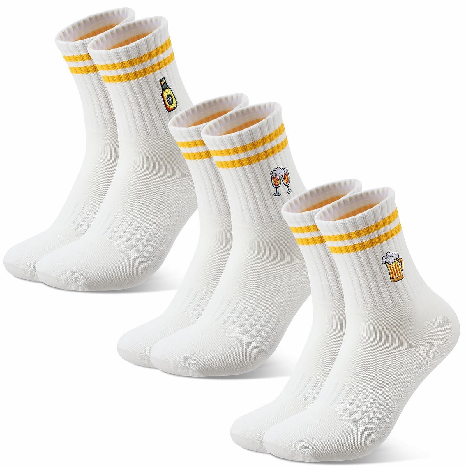 Носки Aperol 3 пары 39-42 Белые Теннисные носки Спортивные носки с рисунком Хлопковые носки для работы, фото №1