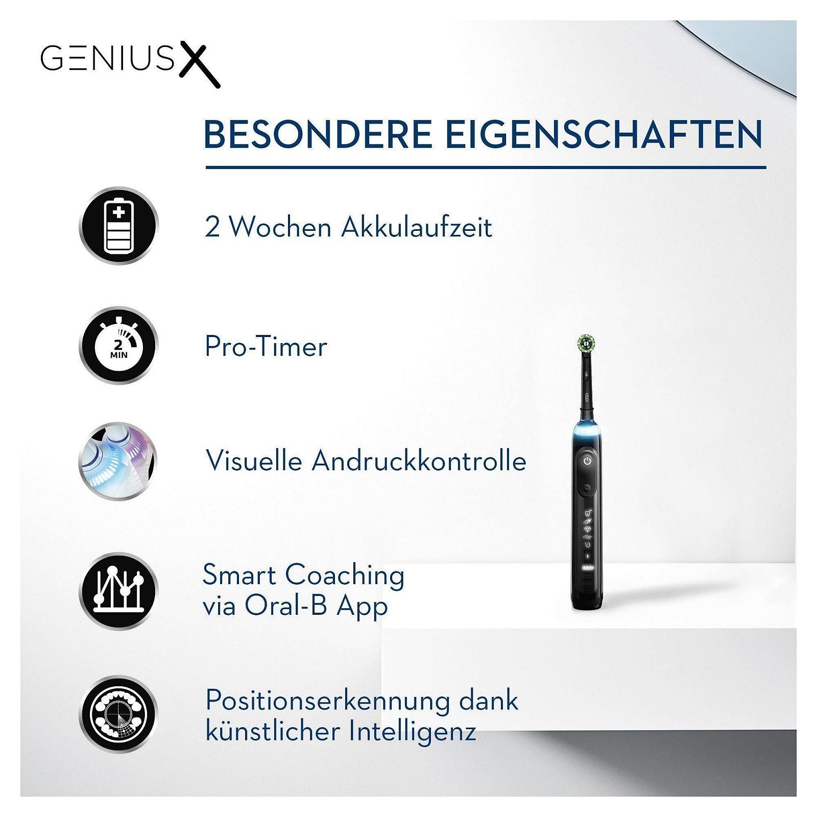 Електрична зубна щітка Oral-B Genius X 6 режимів Bluetooth Чорна, фото №3