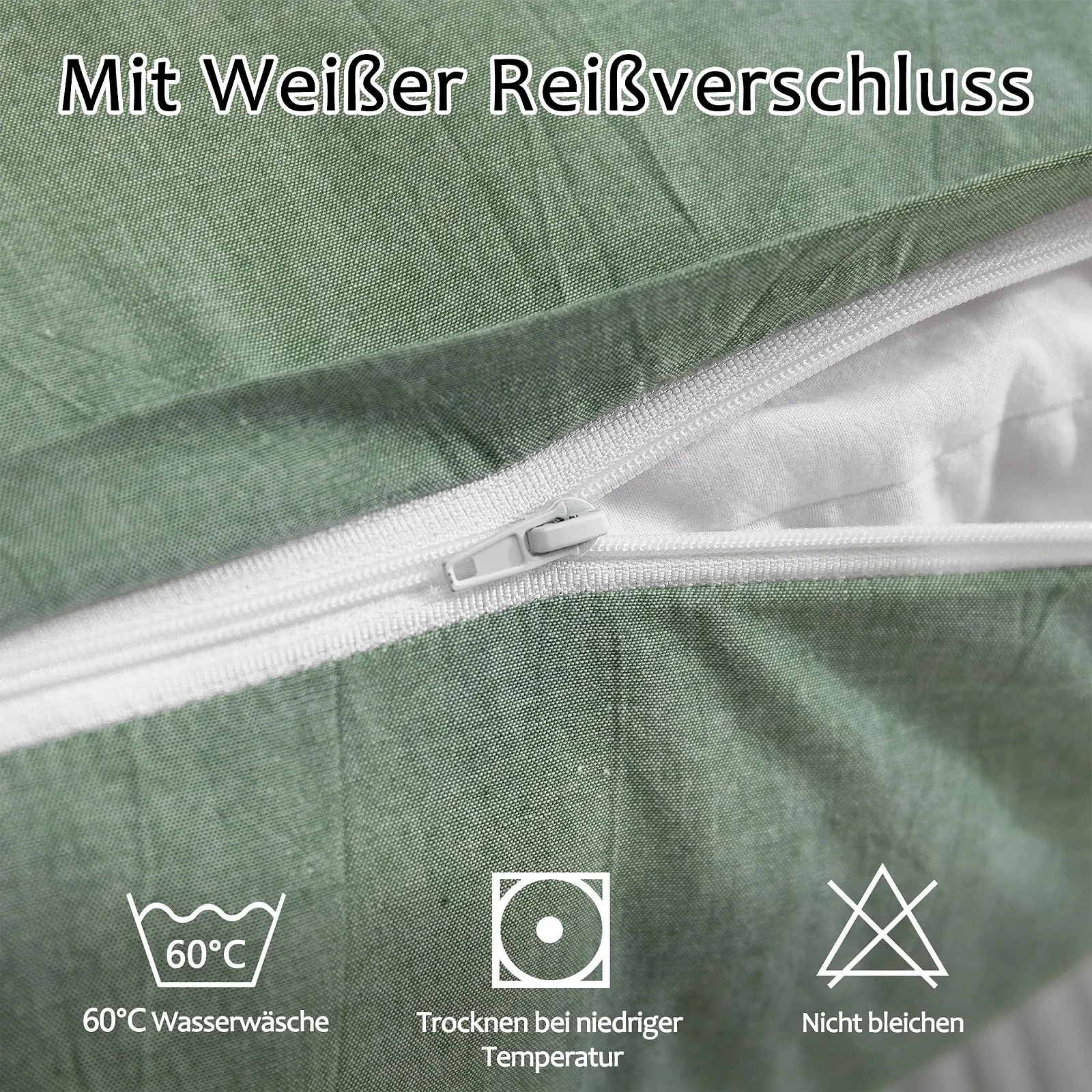 Наволочка TOCOMOA 40 x 40 см, набір з 2 штук – 100% випрана бавовна, фото №4 Наволочка TOCOMOA 40 x 40 см, набір з 2 штук – 100% випрана бавовна, фото №4