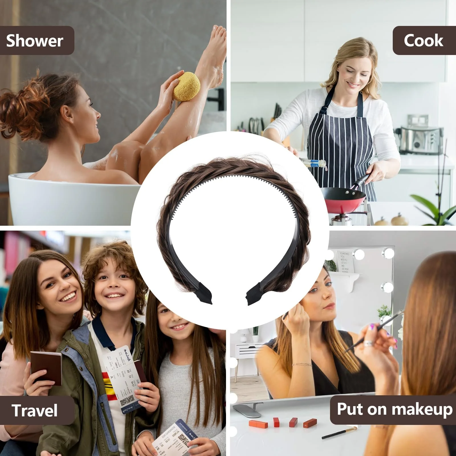 Обруч для волосся Плетений Подвійний Колір, 2 шт, фото №7 Обруч для волосся Плетений Подвійний Колір, 2 шт, фото №7