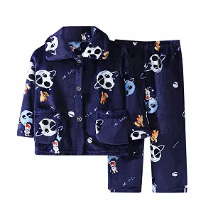 Пушистая детская пижама 2024, мультяшный узор, плюшевый - Фото 1