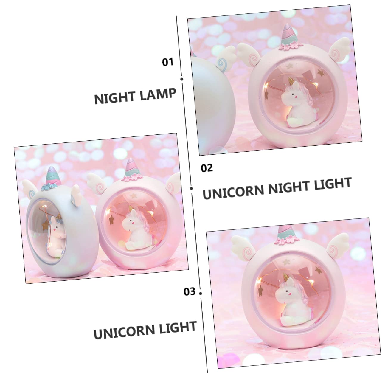 Світильник HEMOTON Unicorn Night Light Projector LED Світлодіодна лампа у формі єдинорога для дітей, фото №6