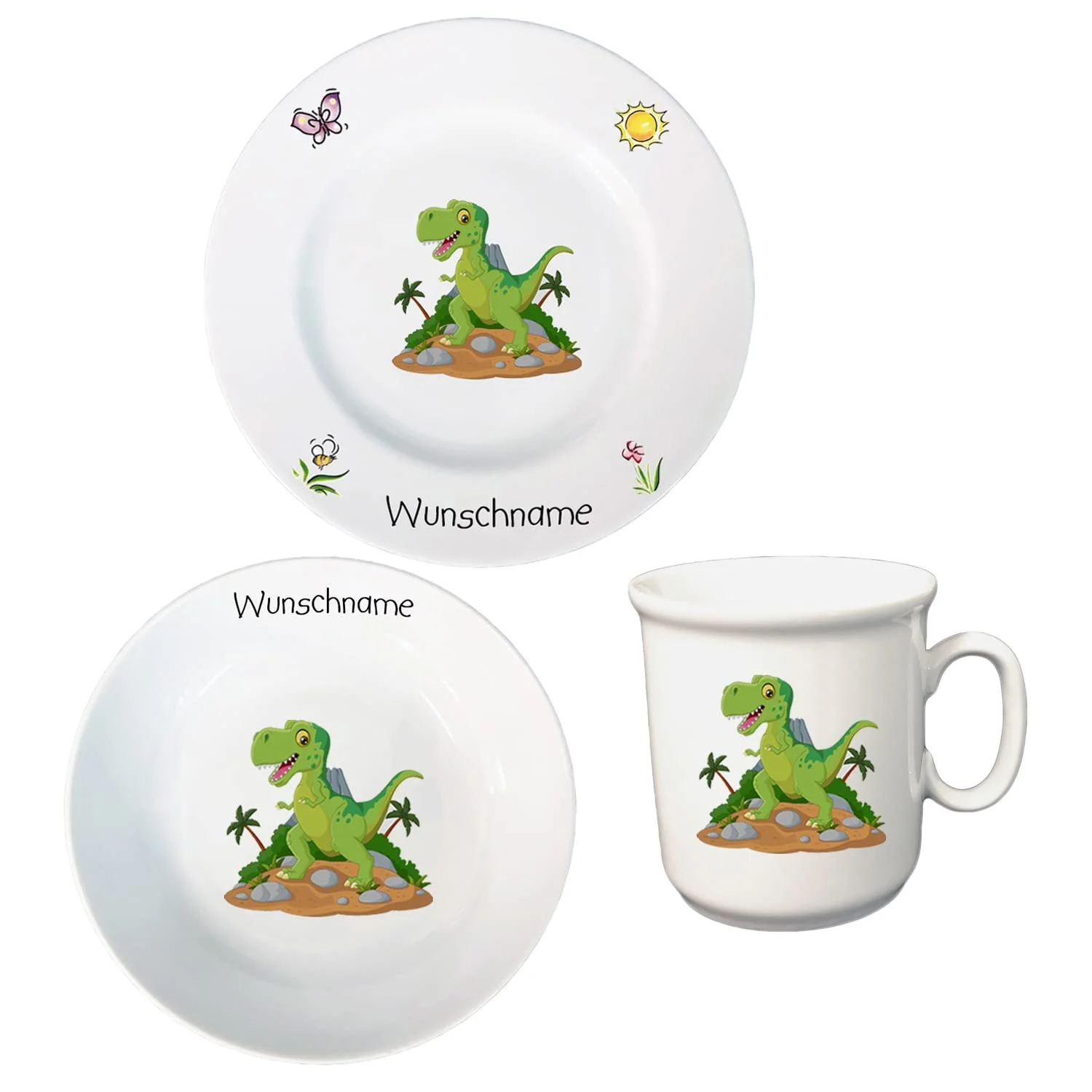 Детский набор посуды Персонализированный 3 предмета Фарфоровая, фото №1 Детский набор посуды Персонализированный 3 предмета Фарфоровая, фото №1