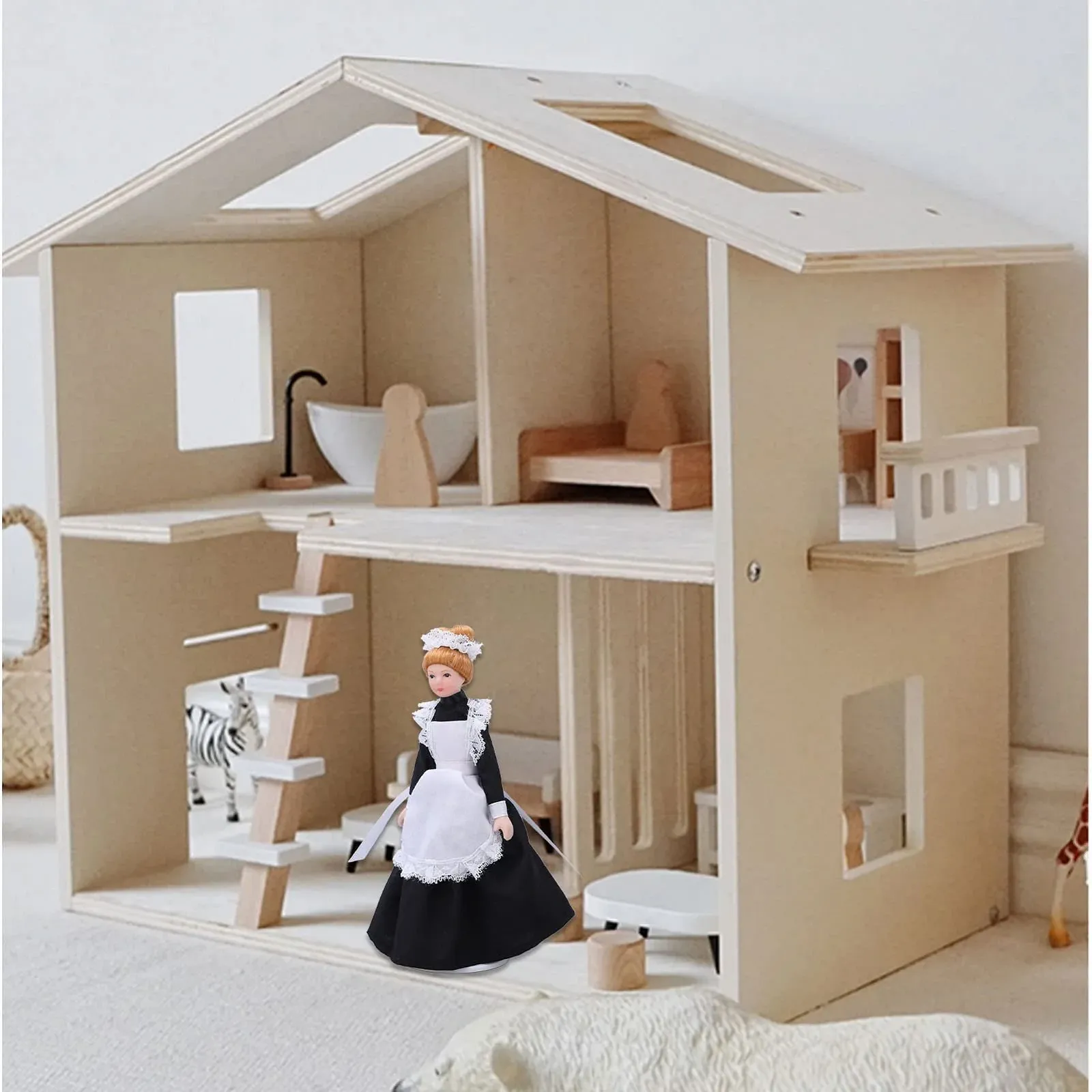 Кукла Tbest Dollhouse Victorian Maid 1:12 гибкая подвижная керамическая девушка ручной работы, фото №5