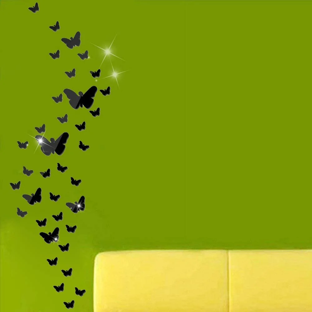 Наклейки на стіну Метелики Набір 36 шт Чорний, фото №5