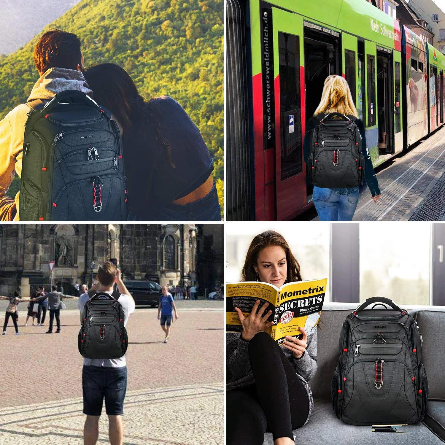 Рюкзак для ноутбука KROSER 17.3" Business Travel Waterproof RFID Black, фото №7