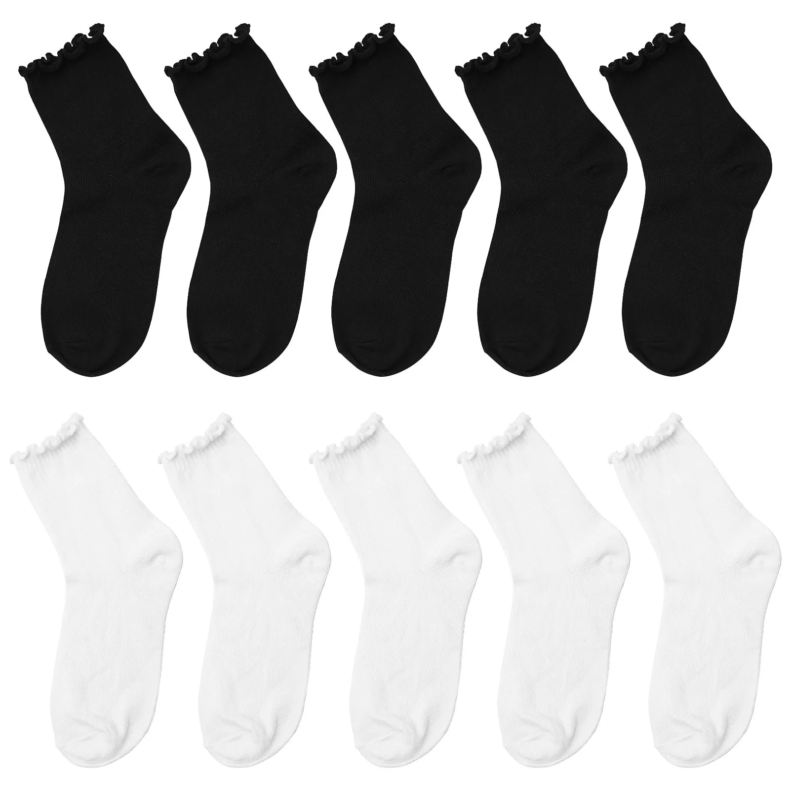 Шкарпетки з рюшами CATELL, 10 пар, білі/чорні, розмір 33-39, фото №1 Шкарпетки з рюшами CATELL, 10 пар, білі/чорні, розмір 33-39, фото №1