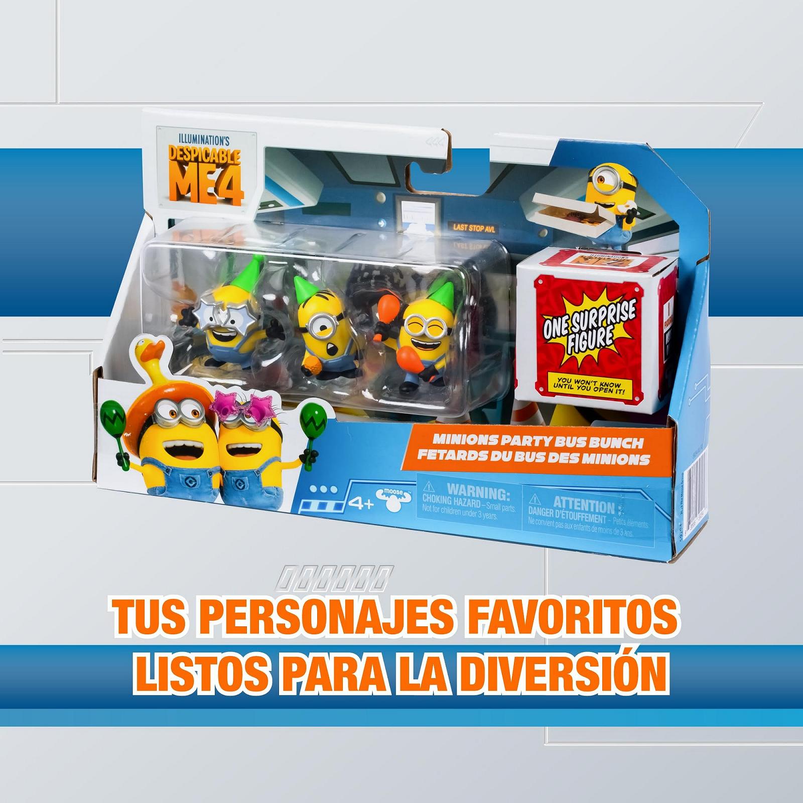 Фигурки DesSPICABLE ME Minions, Тема Party Bus, 3 фигурки и 1 секрет, Размер 5 см, Возраст 3 года, фото №2
