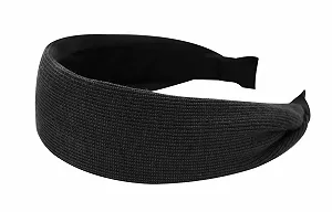 Обруч на голову Широкая axy из рубчатой ​​ткани HR10B Черный, Широкая - Фото 1