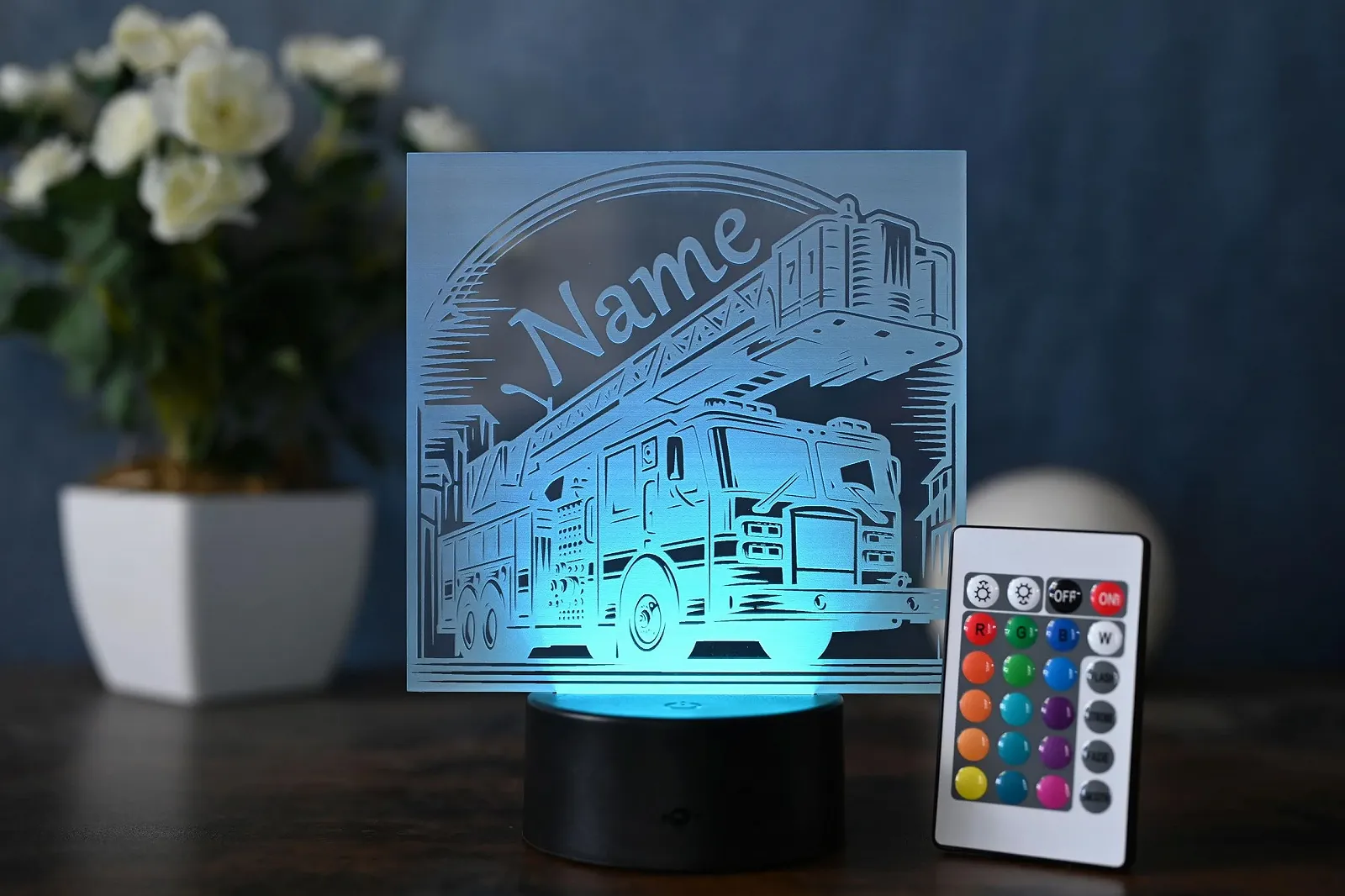 Настольная светодиодная лампа Personalised Fire Brigade Car, фото №2