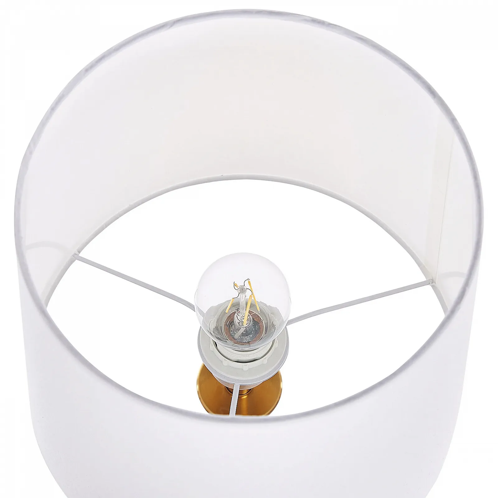 Настільна лампа Hodmo Antique Style металева тканинна золота/кремово-біла, фото №5