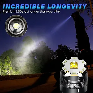 LED Ліхтар NAKCNM 5000 люмен, Акумуляторний, 5 режимів, Водонепроникний, З зумом synthetic.ua - Фото 1