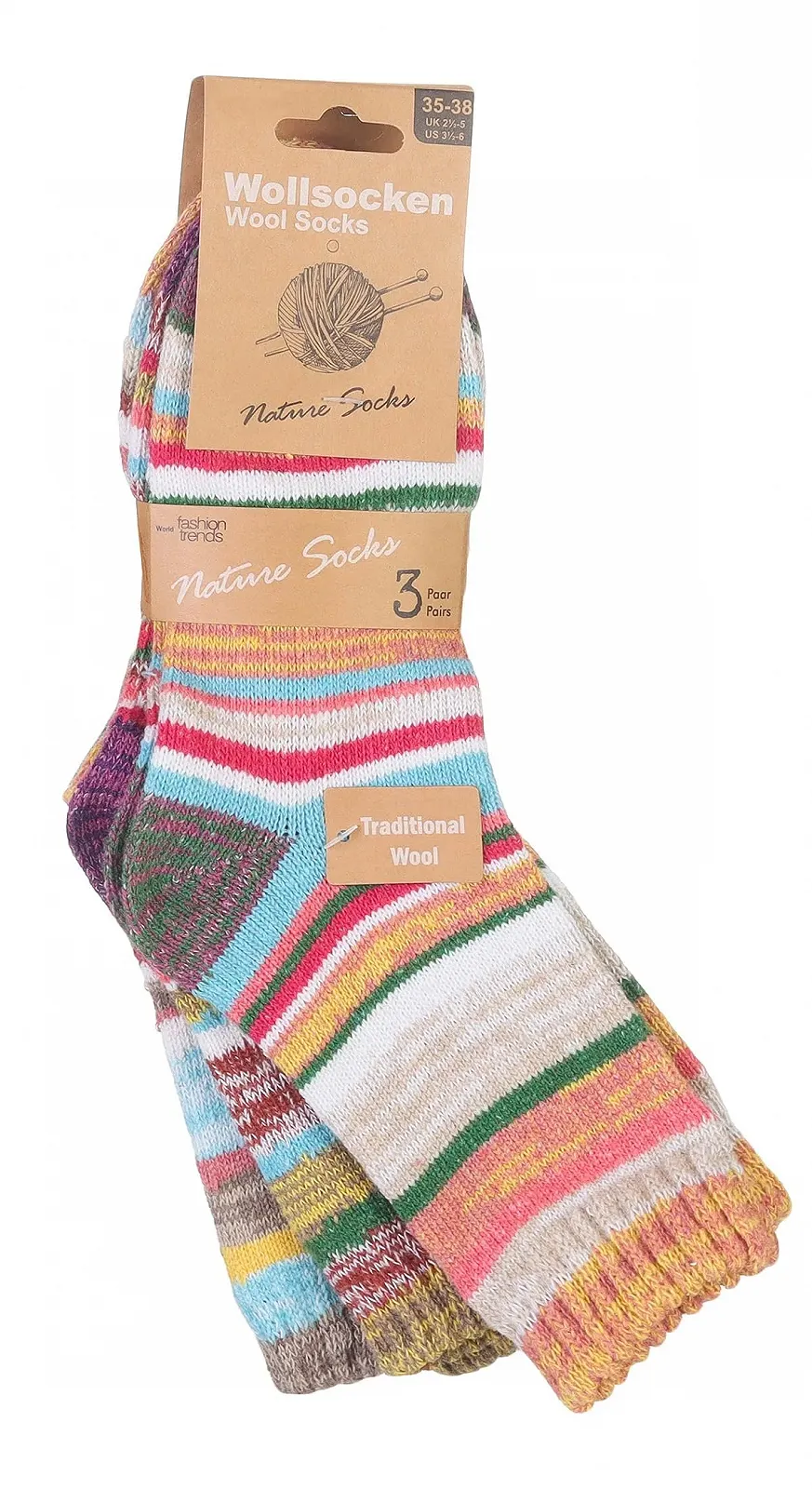 Жіночі зимові шкарпетки Різнокольорові, фото №2