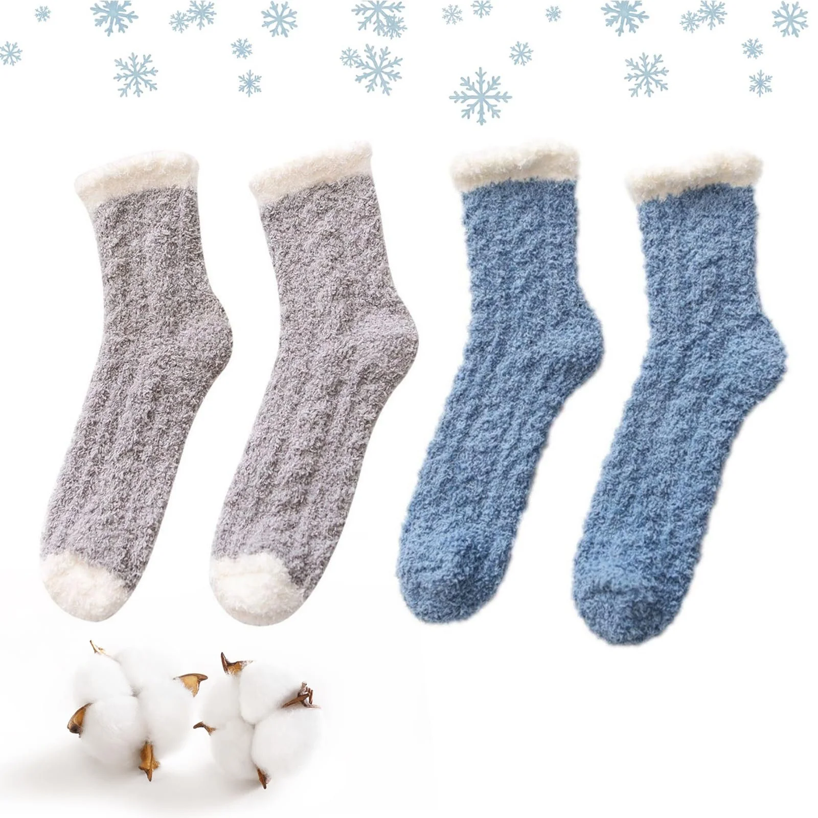 Пухнасті шкарпетки Жіночі, Зимові шкарпетки, 2 пари, фото №1