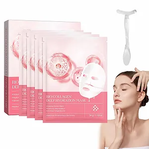 Маска Zonoori органічна колагенова для обличчя, набір 4 шт., нічна, глибоке зволоження, проти зморшок - Фото 1