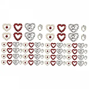 Украшения для ногтей Сердечки FRCOLOR 80 шт. Аксессуары для маникюра для дизайна ногтей ко Дню Святого Валентина - Фото 1
