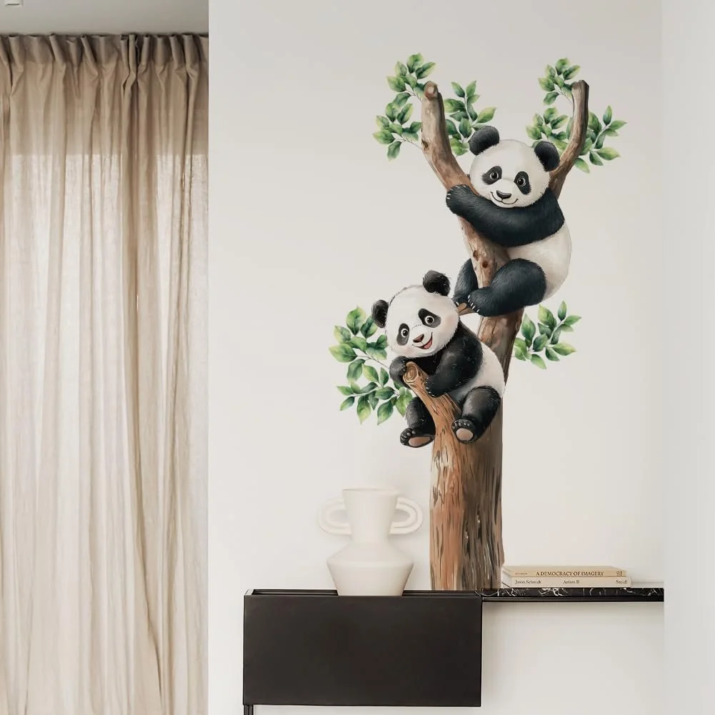 Наклейки на стіну Cartoon Panda 2 листи 2 стилі 118 x 39 см, фото №8