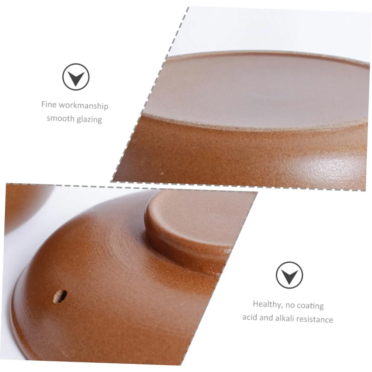 Кастрюля Керамическая с крышкой и нескользящими ручками для плиты, фото №4