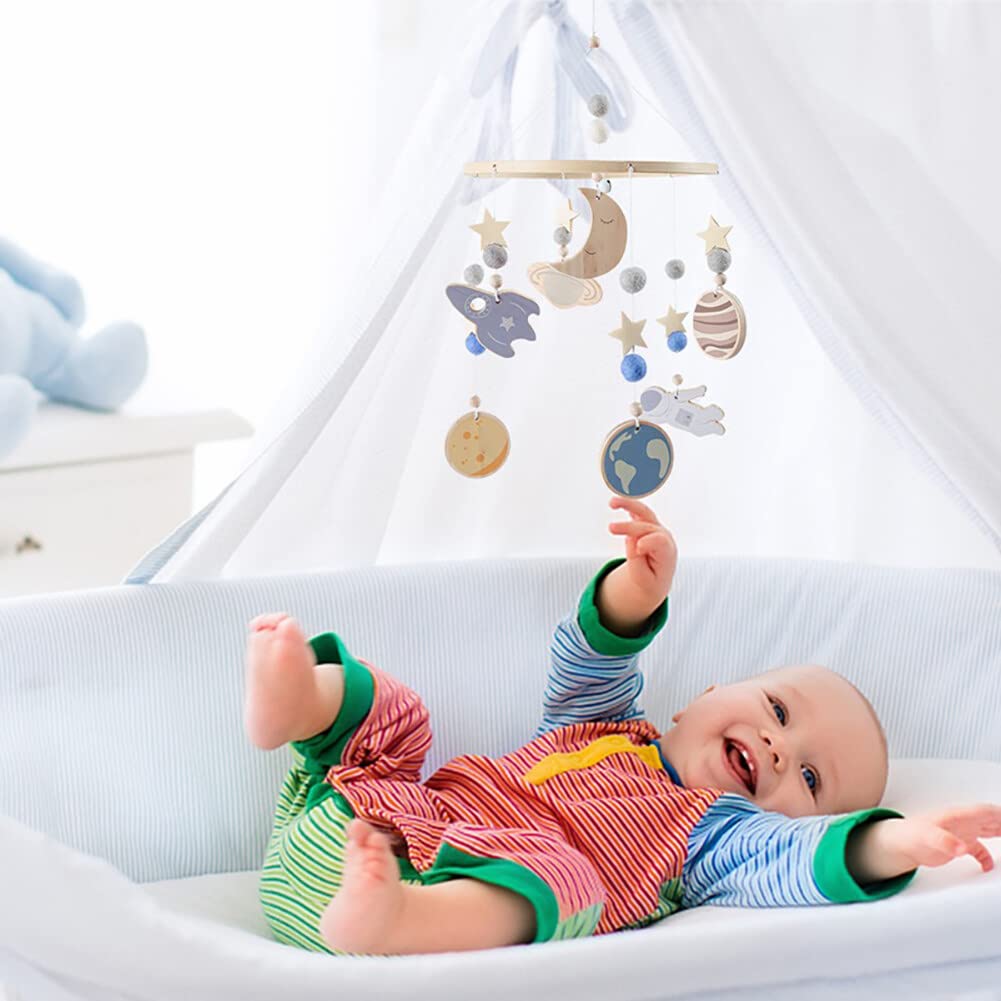 Uposao Baby Mobile Windspiele звезда Луна Фетр Mobiles Anhänger Для детской кроватки, фото №4