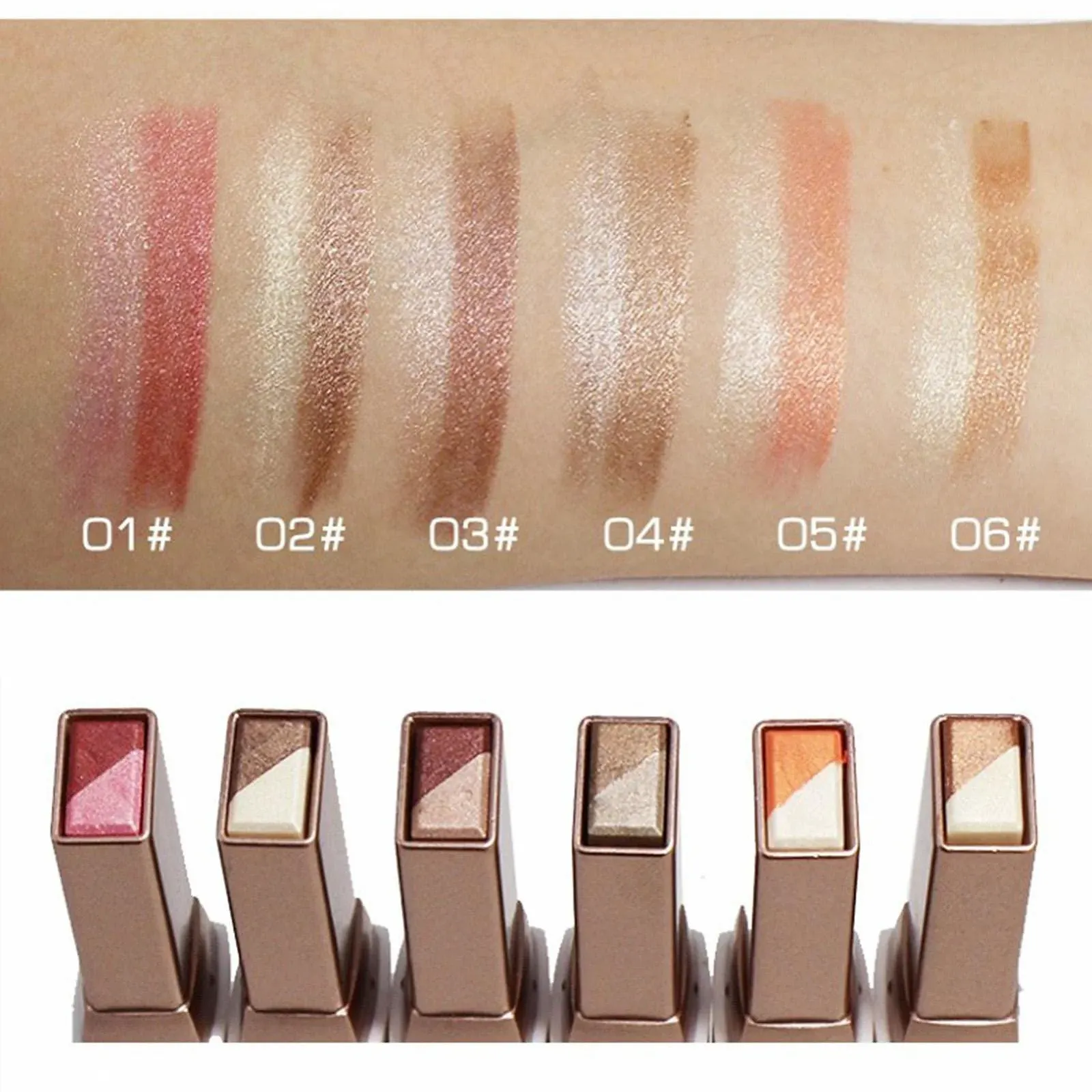 Тени для век в форме карандаша Градиентные цвета Стойкие водостойкие, фото №6