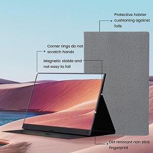 Портативный монитор Gugxiom 16.1 дюймов FHD 1920x1080 USB-C HDMI HDR IPS с умной обложкой и динамиком synthetic.ua - Фото 1
