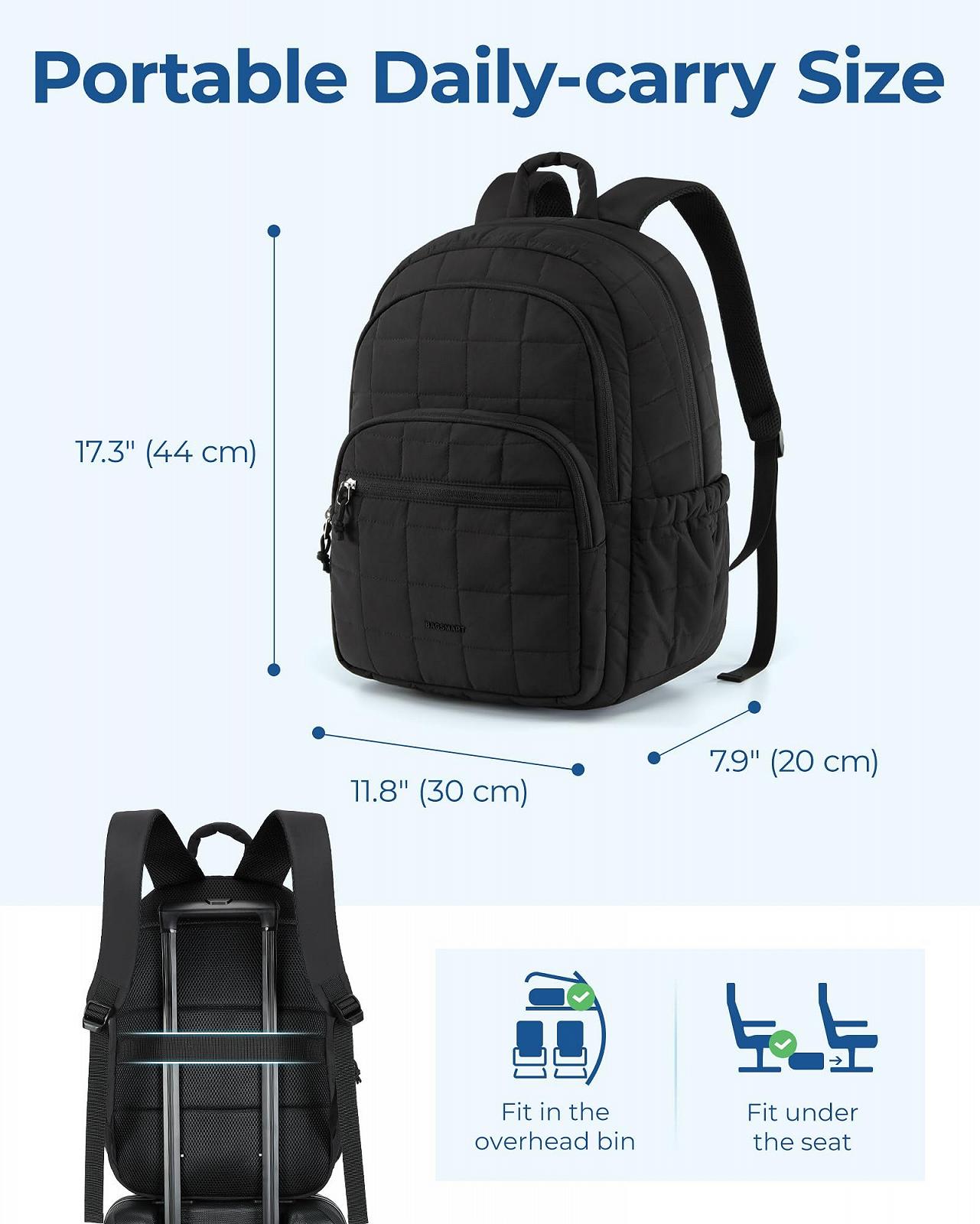 Рюкзак для ноутбука bagsmart 15.6 дюйма Чорний, фото №2 Рюкзак для ноутбука bagsmart 15.6 дюйма Чорний, фото №2