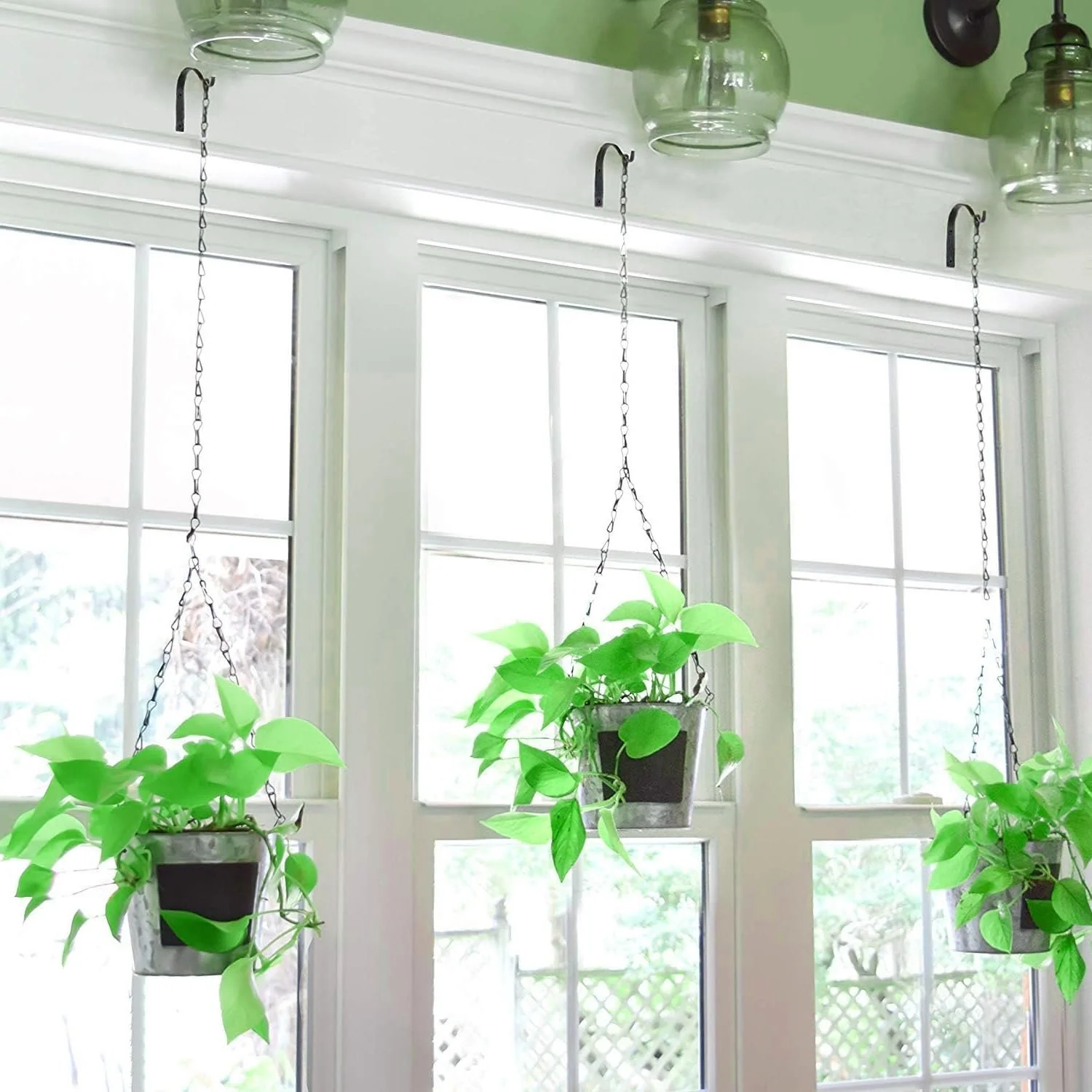 Набор настенных крючков для кашпо 10 шт железные с 20 винтами Черный, фото №6