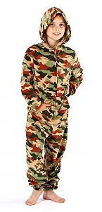 Дитячий флісовий піжамний комбінезон з камуфляжним принтом 1973 - Фото 1