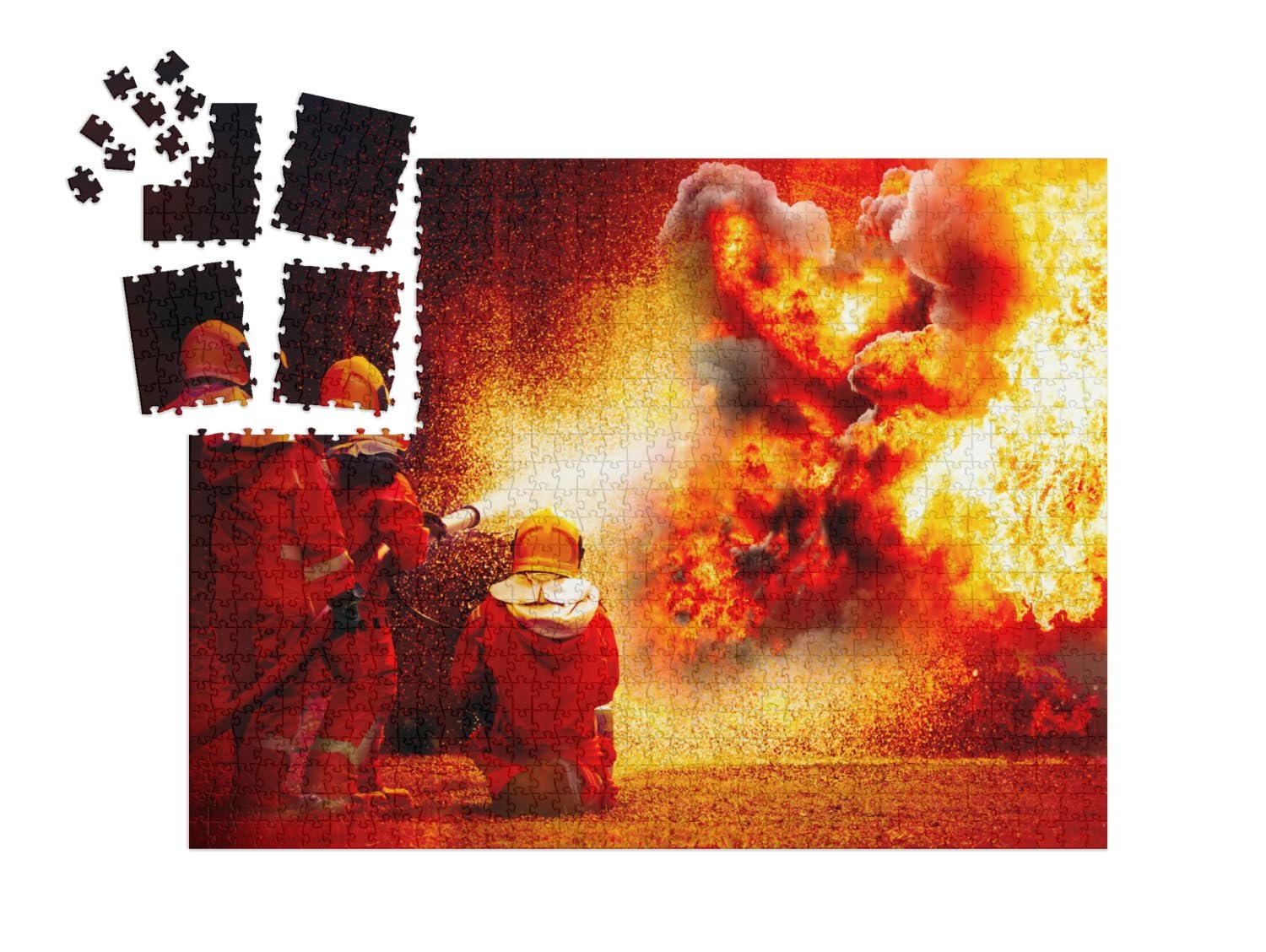 Пазл-адвент-календарь puzzleYOU Fire Brigade Пожарные борются с взрывом 1000 деталей, фото №2 Пазл-адвент-календарь puzzleYOU Fire Brigade Пожарные борются с взрывом 1000 деталей, фото №2