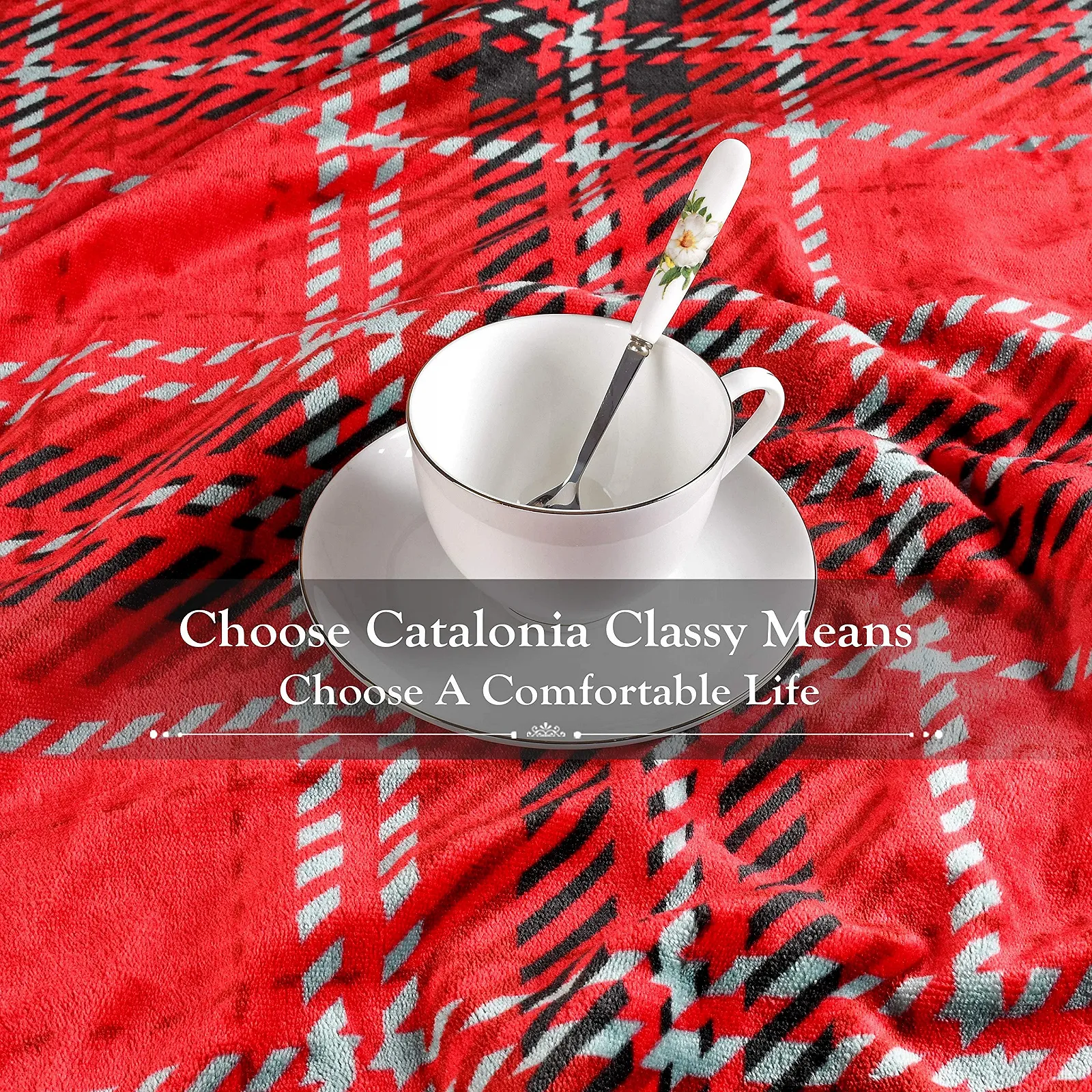 Плед Sherpa Catalonia Plaid Checked, Пухнастий плед, Дуже м'який теплий флісовий плед, Накидка на диван, фото №4