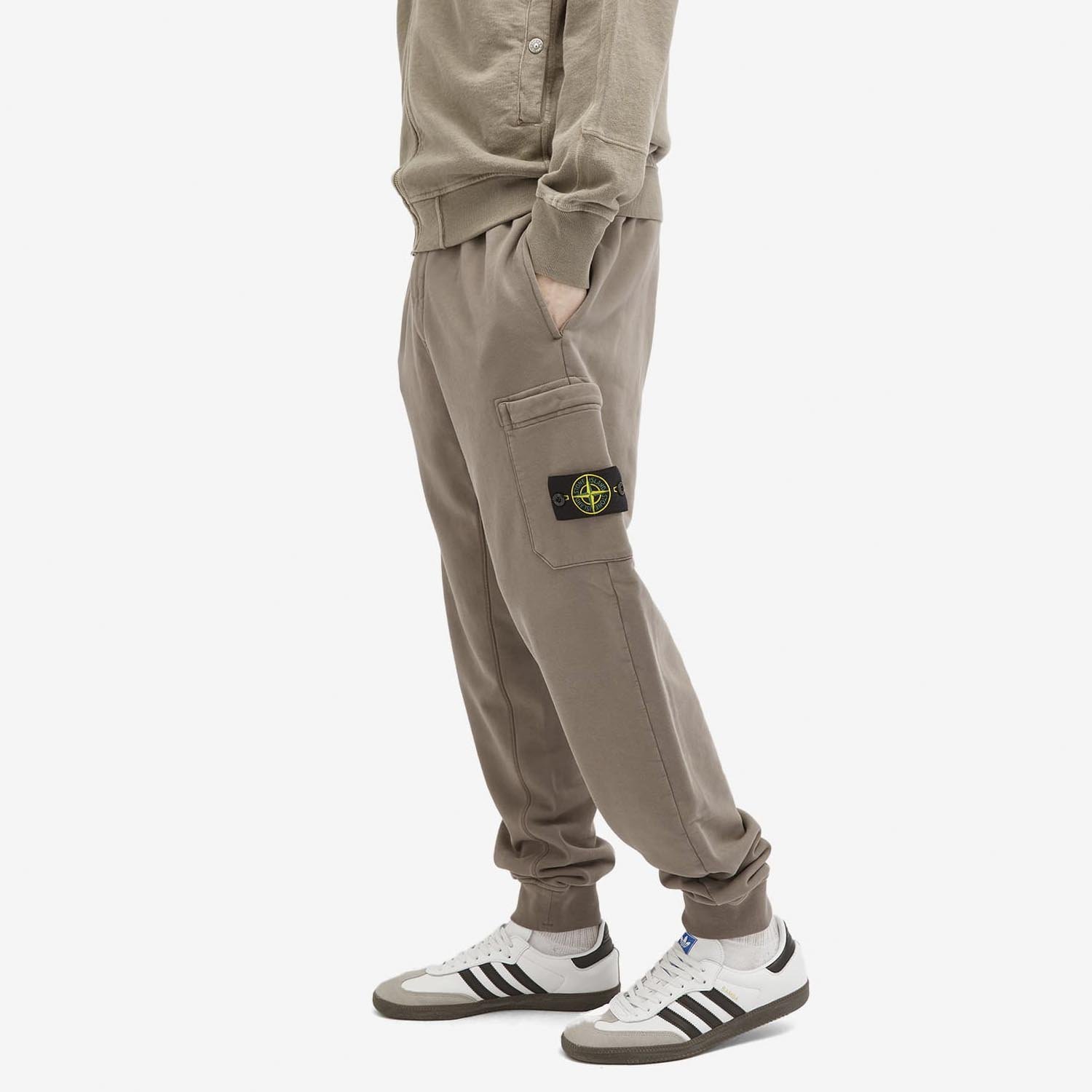 Штаны STONE ISLAND Compass Patch Cotton Track Pants Светло-серый, фото №2
