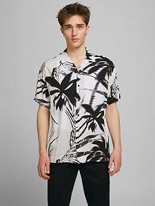 Пляжная рубашка Jack&Jones RESORT SS BLK 12187990 белая S - Фото 1
