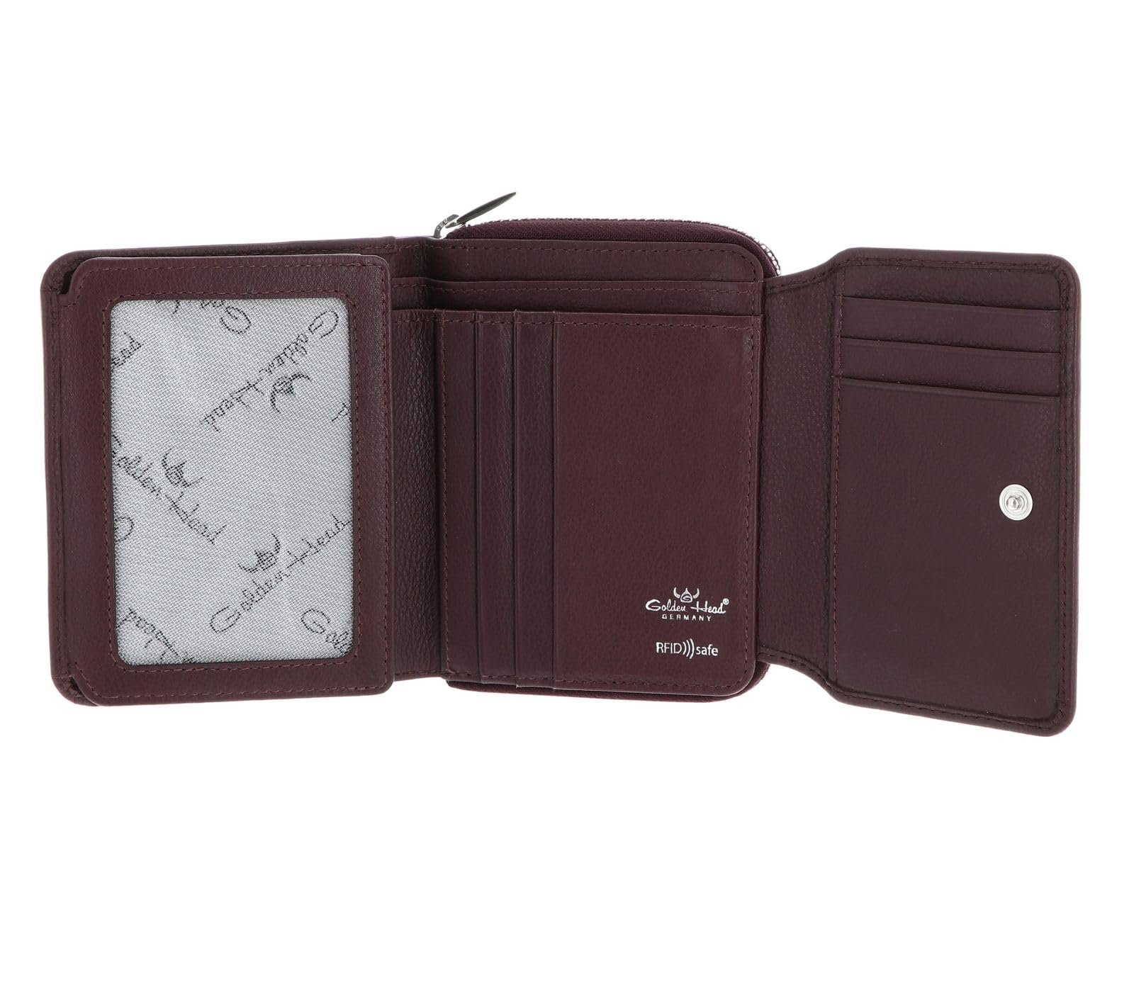 Кошелек кожаный с RFID Golden Head Madrid 11.5 см, Amarone, фото №2