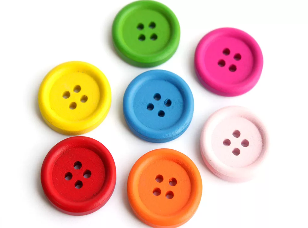 Набор декоративных деревянных пуговиц Лентомания 20мм Круглые 7шт BUTTON20MX, фото №1