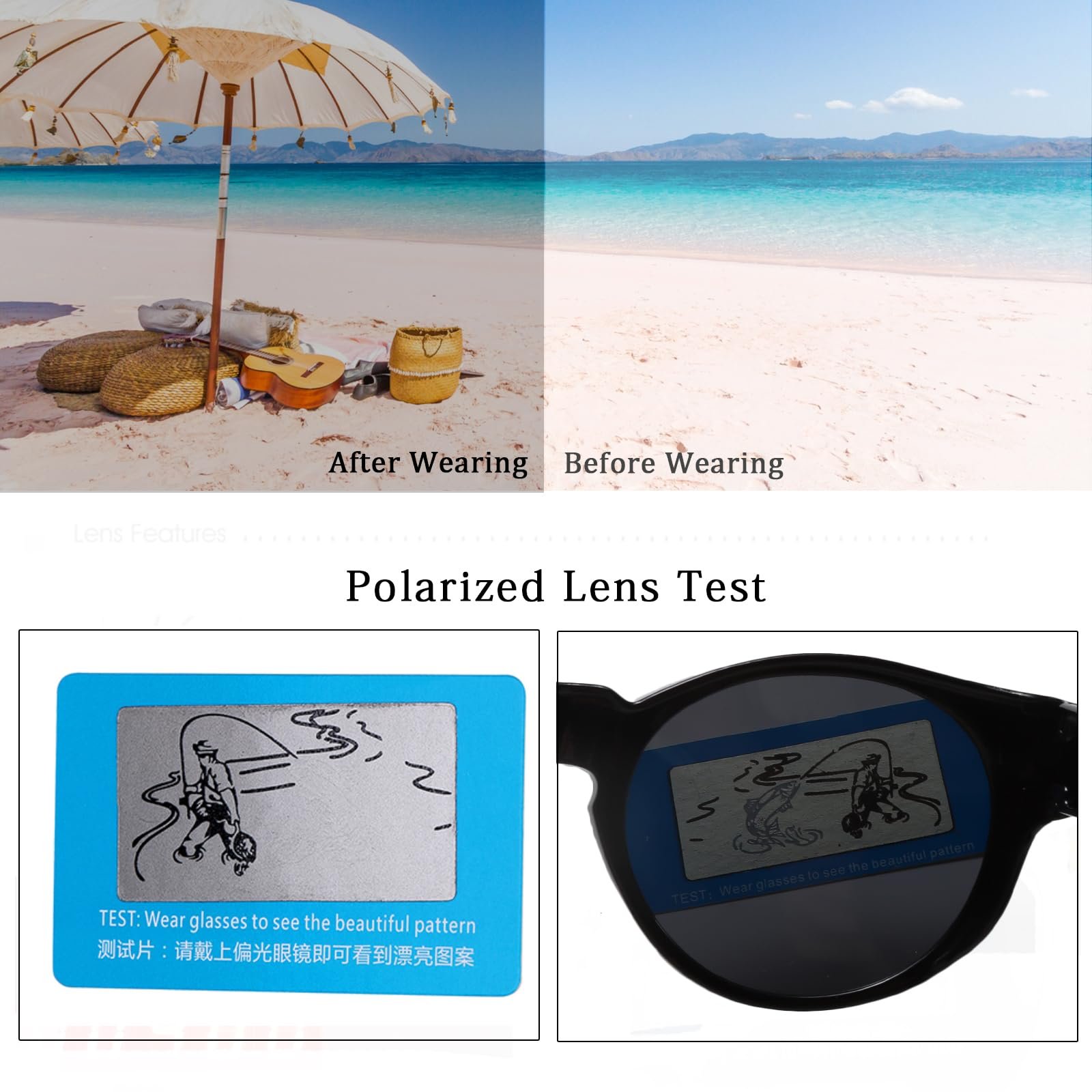 Солнцезащитные очки Long Keeper Polarised Over-Top Женские круглые, фото №6