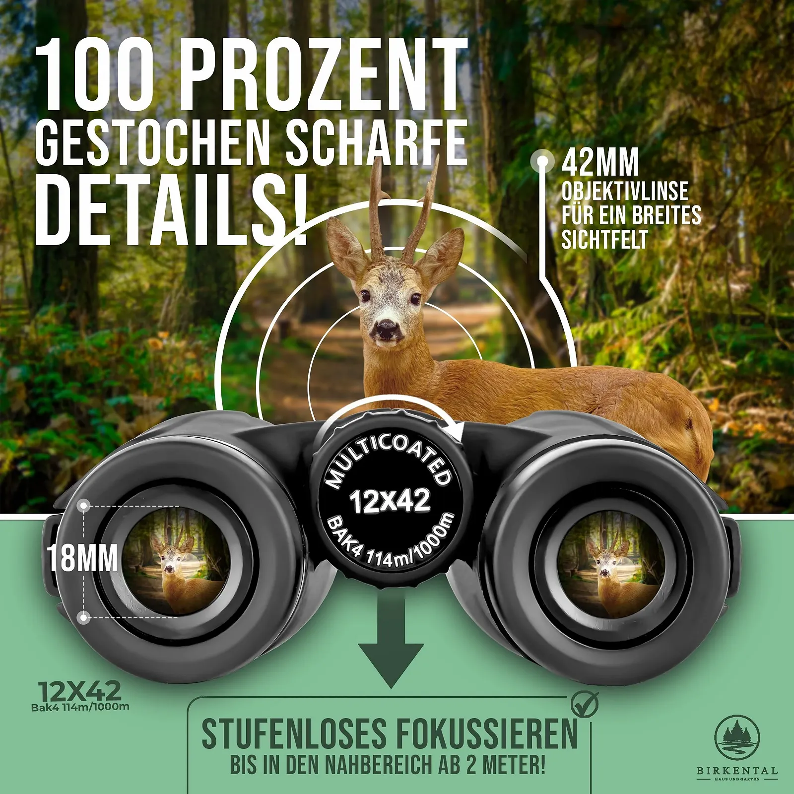 Бінокль Birkental 12x42 Compact, фото №6