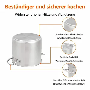 Кастрюля Amazon Basics Нержавеющая сталь с алюминиевым покрытием и крышкой synthetic.ua - Фото 1