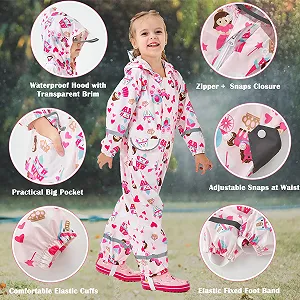 Дитячий дощовий комбінезон Fewlby, дощове пончо, дощовик для хлопчиків і дівчаток synthetic.ua - Фото 1