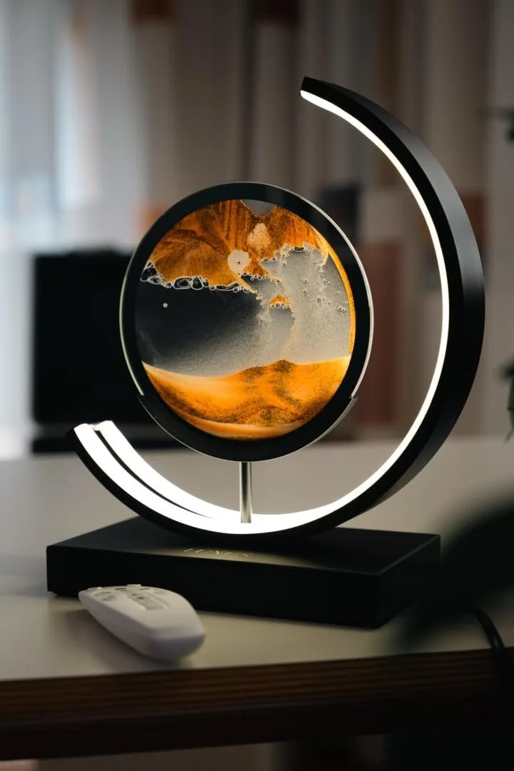 Настільна лампа Luxus Europe Quicksand Moving Sand Art LED Димована Червона, фото №4