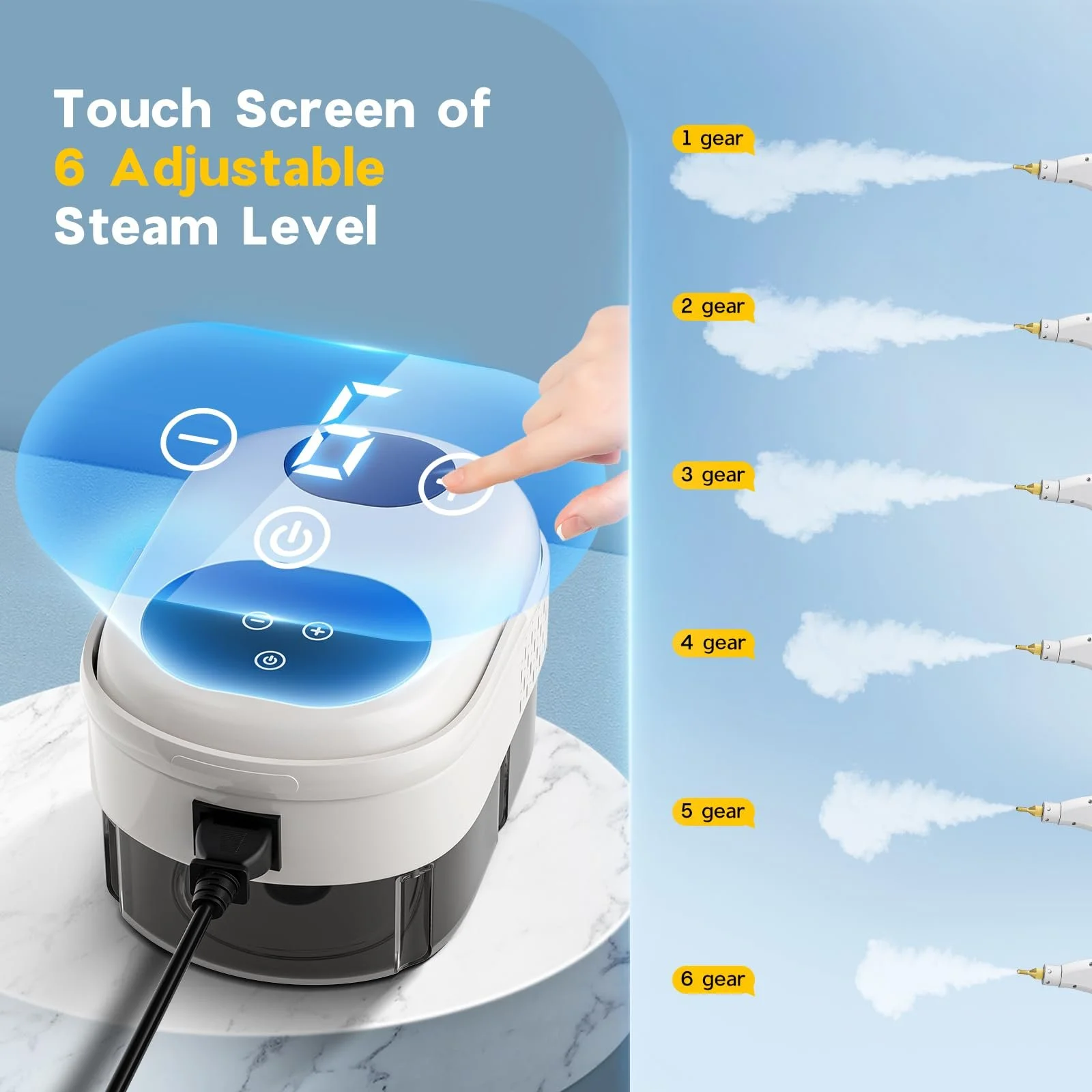 Пароочисник 2500 W 3 щітки 6 режимів 1100 ml, фото №2