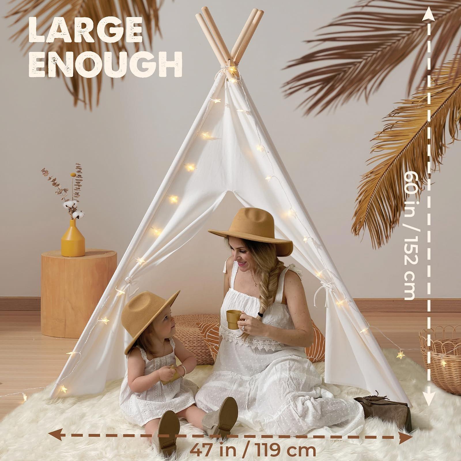 Игровой тент Tipi Tiny Land с сумкой для хранения, детский тент из хлопкового полотна, фото №4