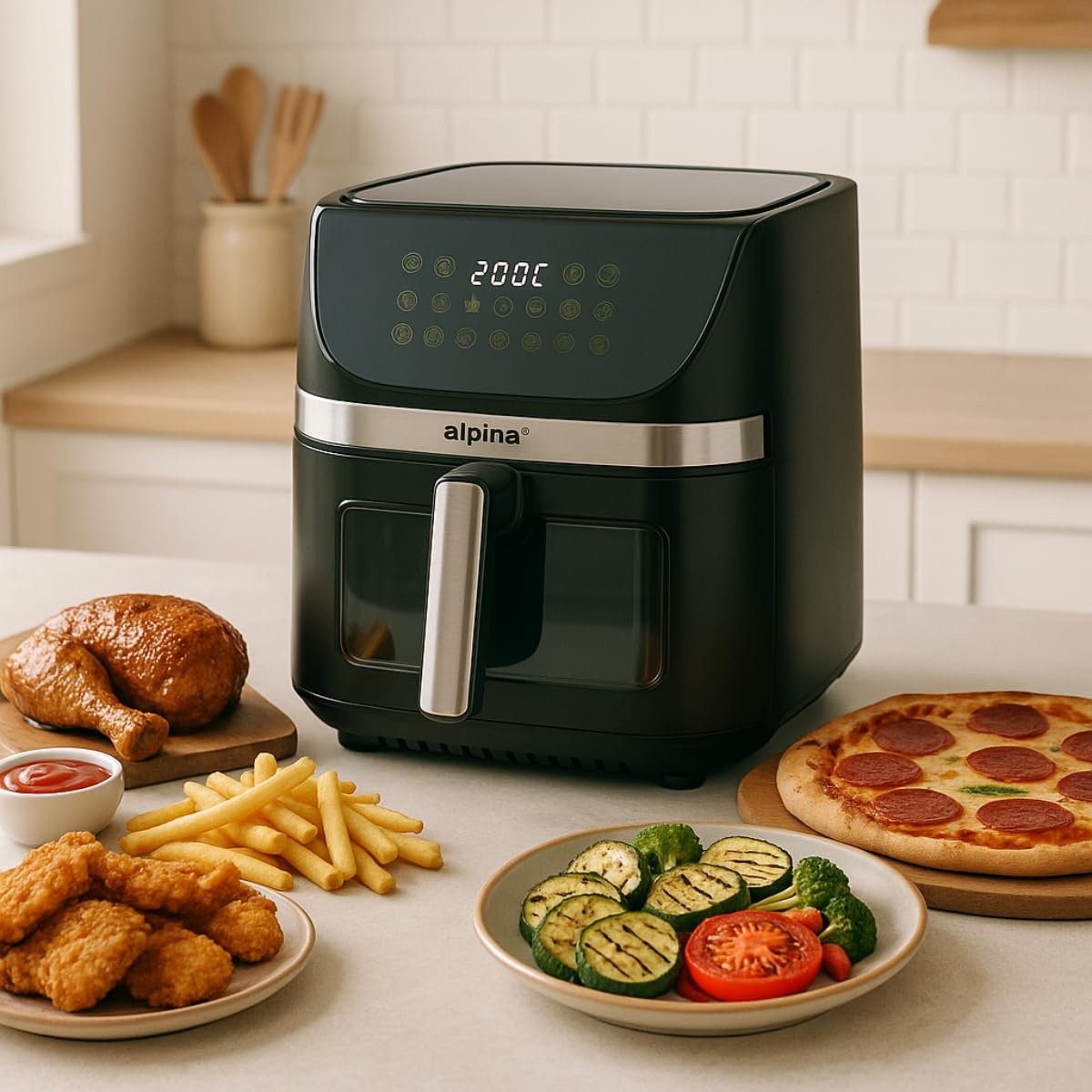 Мультипіч alpina Airfryer XXL 9 л Чорна, фото №8